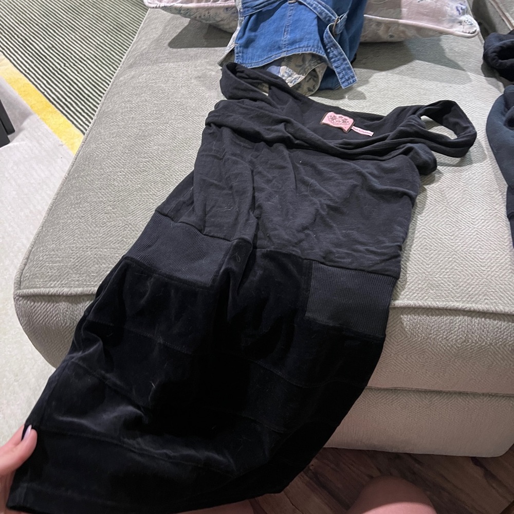 Juicy Couture black velvet skirt romper